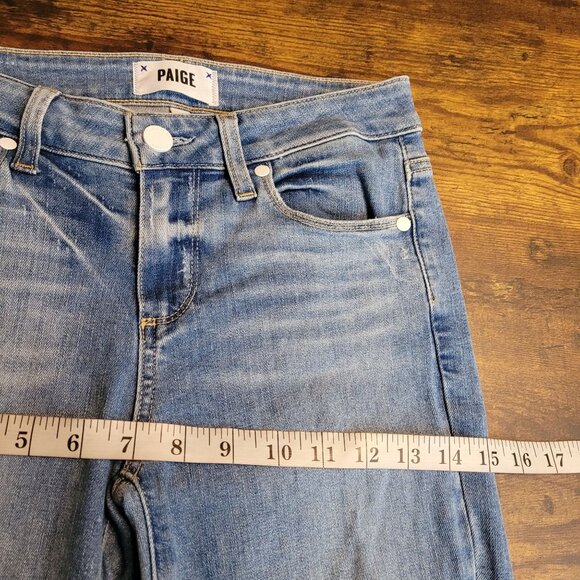PAIGE Jeans Size 25 Verdugo Ankle Skinny Low Rise Raw Step Hem Rica - Picture 8 of 12